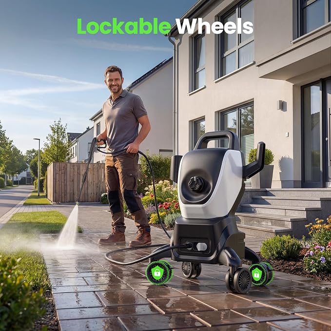 Pressure Washers, Power Washers 4500PSI 2.6GPM with 4 Wheels, High Pressure Cleaning Machine for Cars/Fences/Driveways/Patios/Farms/Home Cleaning