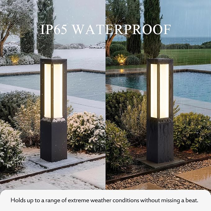 Solar Pathway Lights Outdoor Waterproof, 1 Pack Auto On/Off Driveway Lights, 3000K Landscape Lighting & Accessories, Aluminum Dimmable Outdoor Solar Lamp for Path Sidewalk Walkway Yard Decor