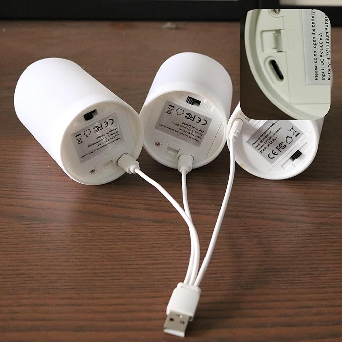 Remote Control Rechargeable Flameless LED Pillar Candle Light, Outdoor/Indoor Flicker Plastic Candle, 3 Pack with Remote Control