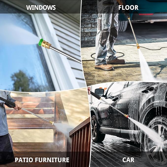 PowerSmart 3000 PSI Max Electric Pressure Washer-1.2 GPM Brushless Motor Power Washer with 5 Nozzles, GFCI Protection, 8” Wheels and Soap Tank, for Car, Patio, Fence, Driveway Cleaning