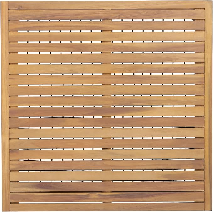 Christopher Knight Home Outdoor Acacia Wood Coffee Table with Woven Rope Storage Shelf Square Patio Coffee Table 35.43 Inch for Balcony Backyard Poolside Natural Wood Finish