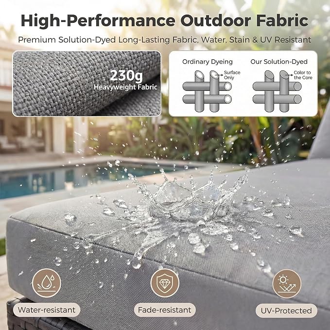 NICESOUL 20 Piece Patio Furniture Set with Fire Pit, Luxury Large Size Outdoor Patio Set with Fire Pit and Lounger, Extra Large 16-Seater High Back Outdoor Seating Sectional, Light Gray