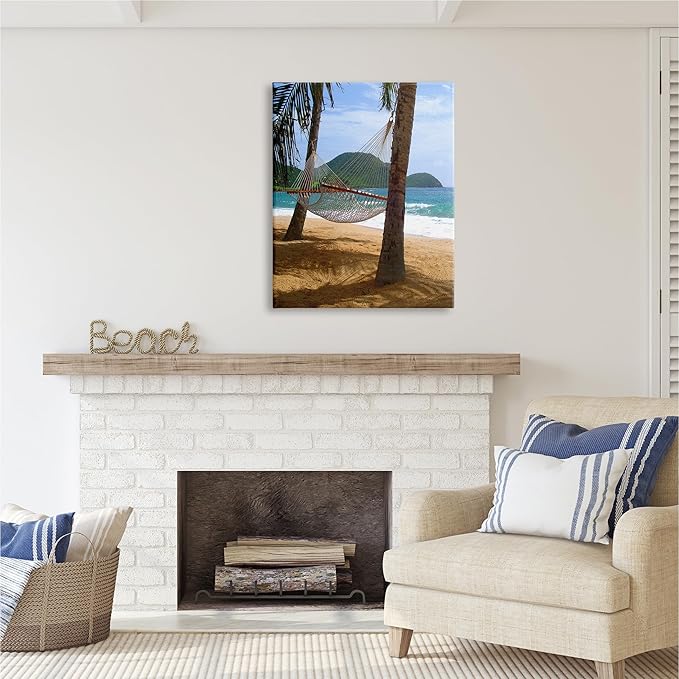 Stupell Industries Hammock on Palm Trees Canvas Wall Art Design by Noah Bay