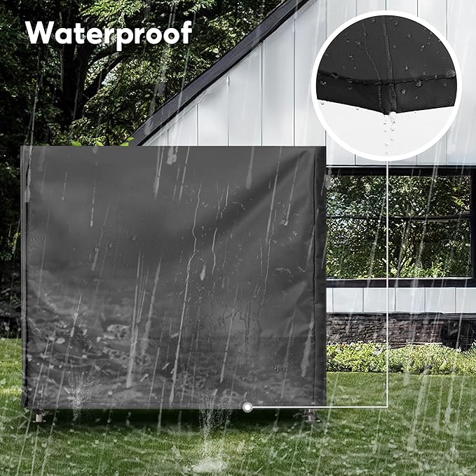 Outdoor Swing Covers for Patio Swing 3 Seater, 87" L X 49" D X 67" H, 3 Seat Swing Cover Waterproof, Porch Patio Swing Canopy Cover, Windproof UV Resistant All Weather Protector - Black