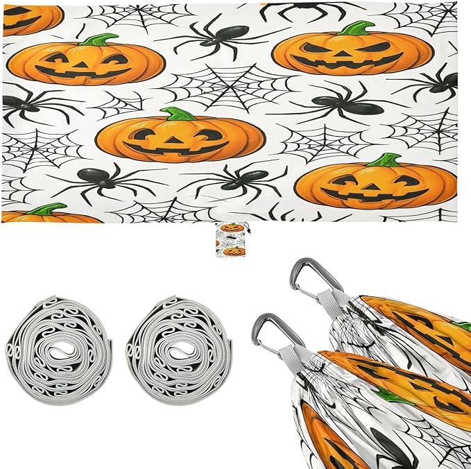 Hammocks for Outside Halloween Elements Camping Hammock Portable Hammocks with Tree Straps and Carry Bag Camping Accessories for Hiking Beach Outdoor