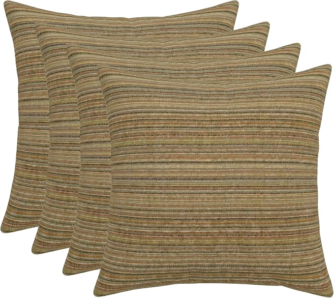RSH DECOR Square Throw Pillows Set of 4, 24" x 24", Outdoor Pillows Waterproof, Outdoor Pillow Covers, Pillow Covers for Couch, Moran Sonoma, Made in USA