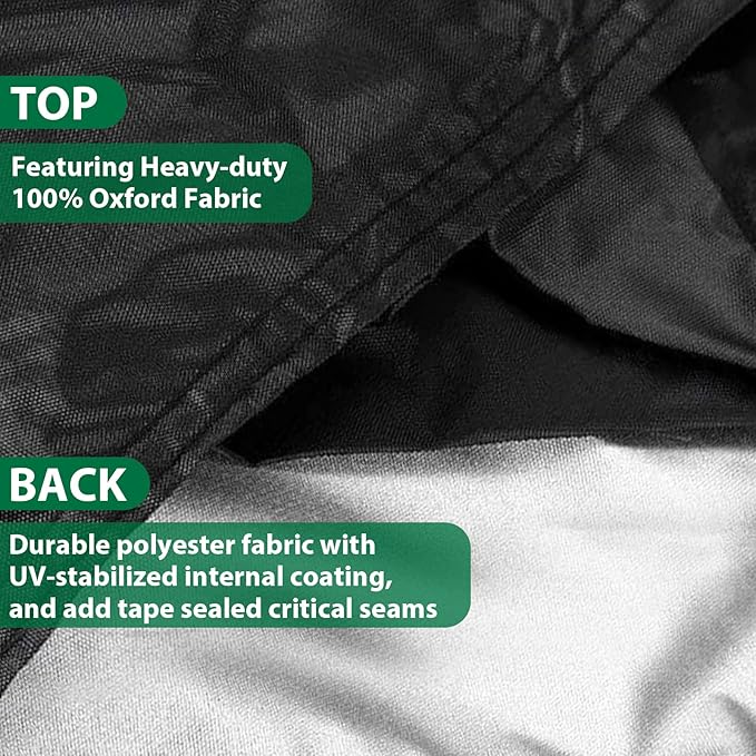 ESSORT Extra Large Patio Furniture Cover, 124x63x29 inch Heavy Duty Waterproof Outdoor Table Cover, All Weather Protection from Rain, Snow, UV, for 10-12 Seat Rectangular Set