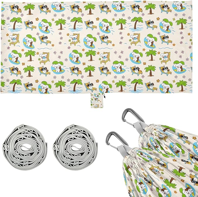 Camping Hammock Outdoor Hammocks for Outside Puppy Palm Tree Beach Trees Portable Lightweight with Pockets Tree Straps Indoor