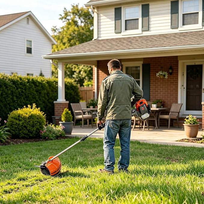 52CC 2-Stroke Gas Weed Eater, 5-in-1 Gas Powered String Trimmer, Weed Wacker, Brush Cutter, Edger, Hedge Trimmer, 10-Inch Pole Saw with Extension Pole for Lawn Garden Yard Maintenance