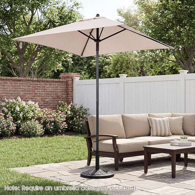 Tangkula 5 FT Patio Umbrella, Outdoor Table Market Umbrella with Quick-Release Button, 4 Sturdy Ribs, Fade Resistant & Waterproof Canopy, Sun-protective, for Garden, Poolside, Backyard