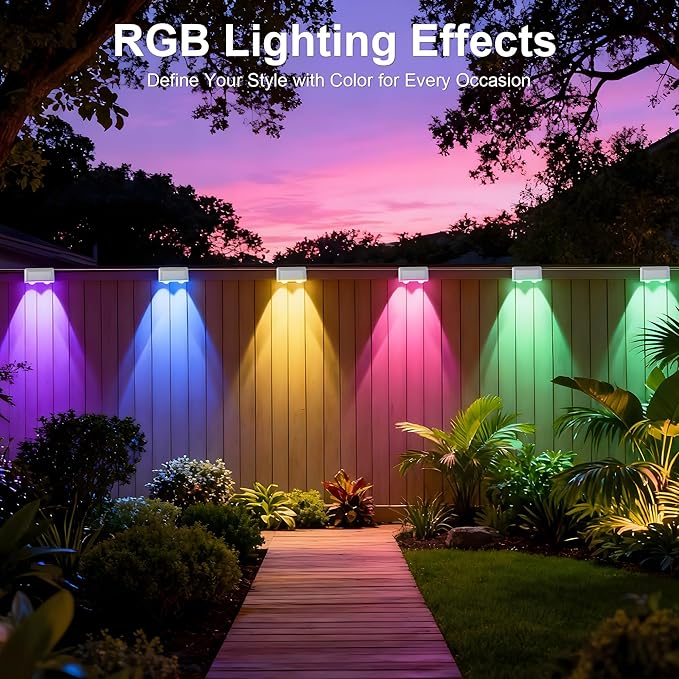 Outdoor Deck Lights, 24 Lights Smart Fence Lights Compatible with Alexa & Google Home, IP65 LED Patio Deck Lighting with Remote, Fence Lighting Music Sync for Patio Yard Garden(157.2ft)