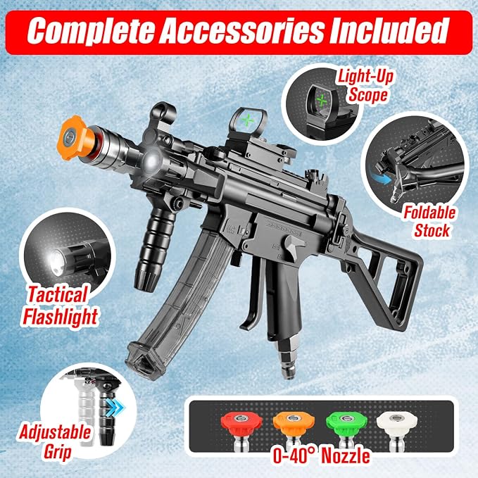 Swivel Pressure Washer Gun 3600 PSI – Easy Pull Trigger Handle with 3/8" Quick Connect Plug, Foam Cannon Compatible for Car, Home & Outdoor Cleaning (Black)