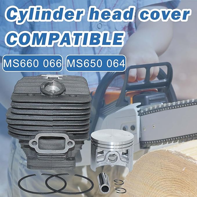 54mm Cylinder Piston Kit for Stihl MS660 066 MS650 064 Chainsaw Rebuild Kit Replacement Parts Replace 1122 020 1211, 1122 020 1209