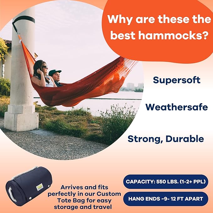 Handwoven Hammock by Yellow Leaf Hammocks - Family Size, Fits 2+ PPL, 550lb max - Weathersafe, Super Strong, Easy to Hang, Ultra Soft, Artisan Made - Color: Grey