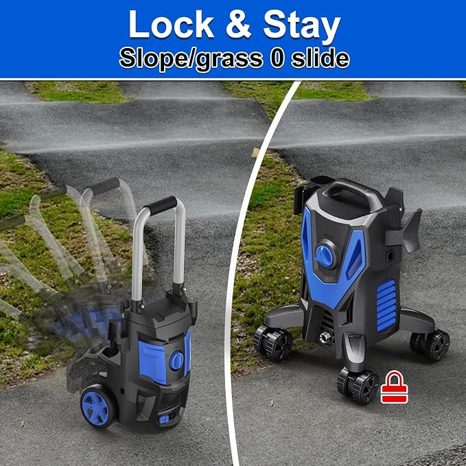 5000PSI PowerWasher with 4 Quick Connect Nozzles, Foam Cannon for Car, Lane, Patio Cleaning