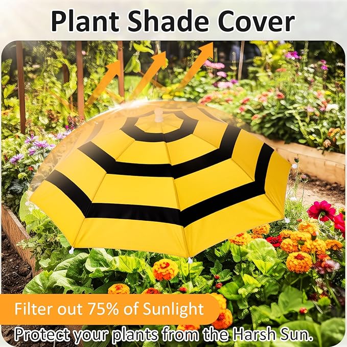 Plant Umbrellas for Outdoor Plants, Large Garden Plant Umbrella Shade Upgraded Adjustable Angle Height for Potted Plants Garden Beds