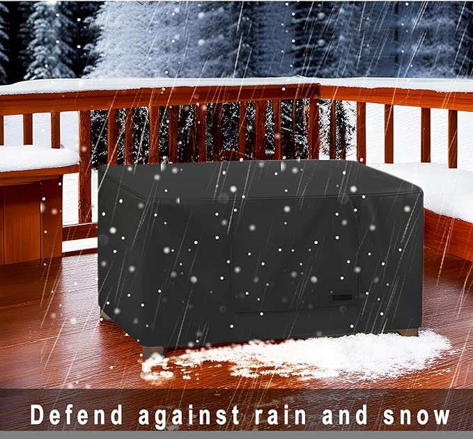 NettyPro Patio Coffee Table Cover Rectangular, Waterproof Outdoor Furniture Small Side Table Cover Rectangle, 36x22x18 inch, Black