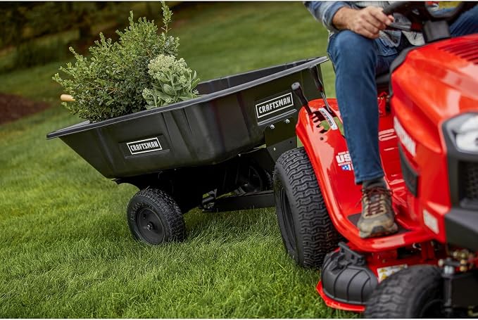 CRAFTSMAN 36" Gas Riding Lawn Mower with 11.5 HP* Briggs and Stratton Single-Cylinder Engine, Gas Lawn Tractor with 7-Speed Transmission, Red/Black (13AC77XYA93)