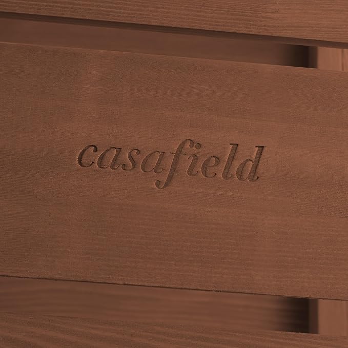 Casafield Adirondack Side Table, Set of 2 Cedar Wood Outdoor End Table with Shelf for Patio, Deck, Lawn and Garden - Espresso