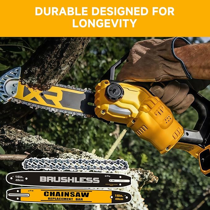 16-Inch DWZCSB16 Chainsaw Guide Bar and DWO1DT616T Saw Chains Combo Durable Guide Bar Compatible with DEWALT Chainsaw DCCS670, DCCS670B, DCCS670X1, DCCS670P1
