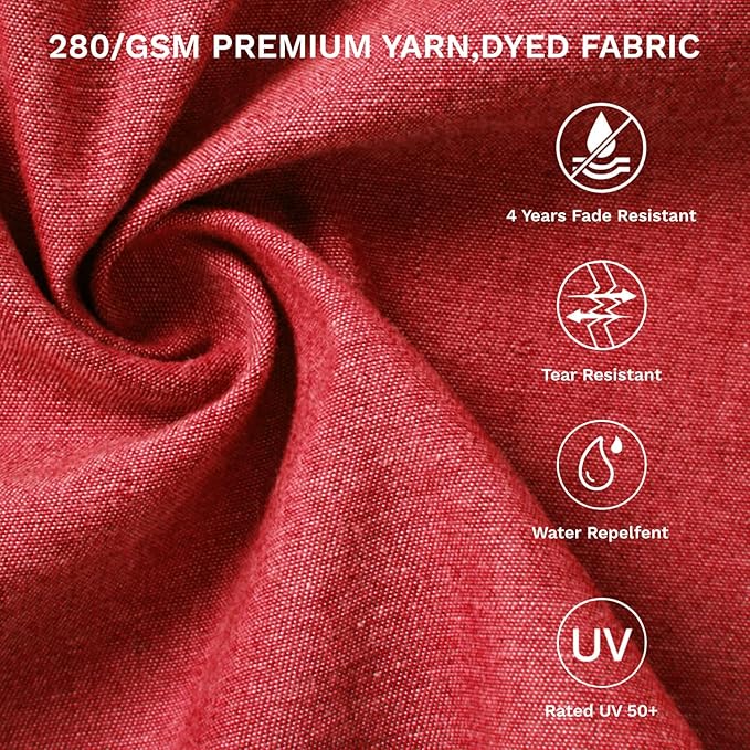 Patiowell 9 FT Motorized Patio Umbrella with Base Included, Outdoor Umbrella with Base, Detachable Power Bank Hands-Free Automation, Aluminum Frame for Backyard, Poolside, Outdoor Dining, Burgundy Red