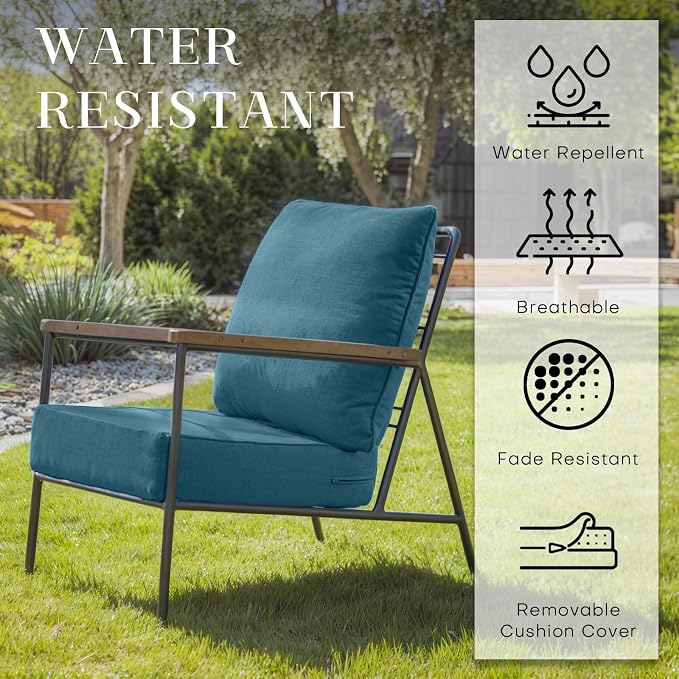 Luxury 24*24*6in Outdoor Patio Cushions, 6 Pieces Malachite Outdoor Cushion | 6in Outdoor Patio Cushions, Water-Resistant, Reversible, Removable Cover, for Patio Chairs Sofa Couch Loveseat