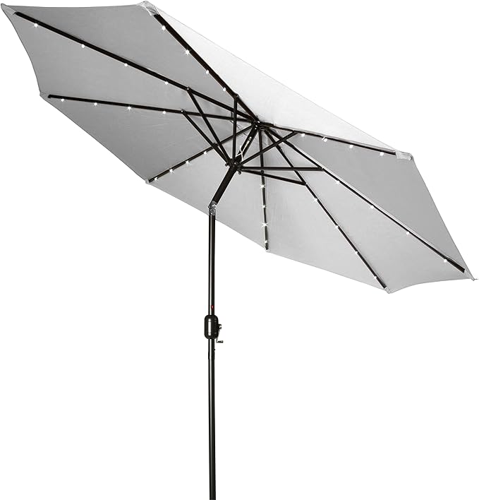 Trademark Innovations Deluxe Solar Powered LED Lighted Patio Umbrella - 9'