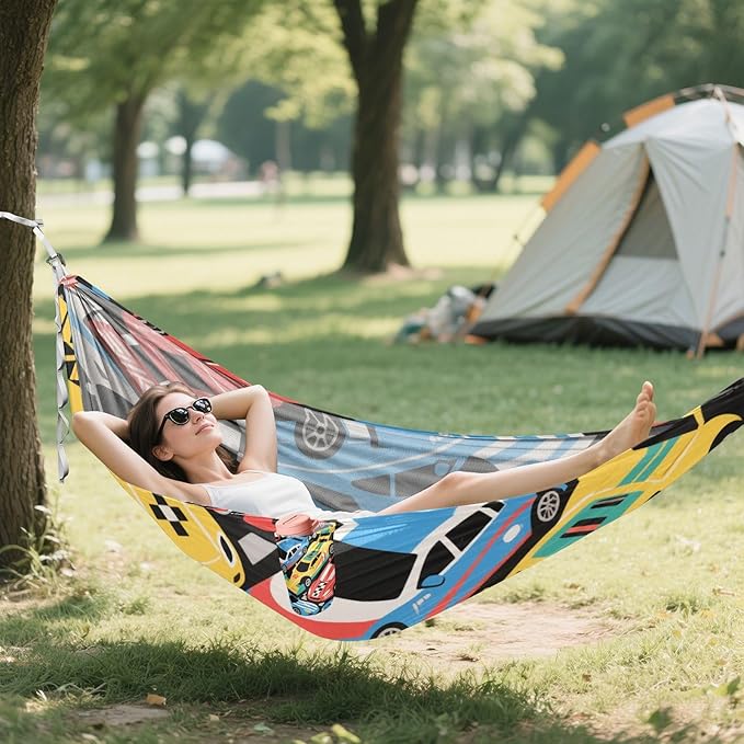 Colorful Cartoon Cute Racing Car 330lb Capacity Outdoor Hammocks Indoor Hammock for Indoor Outdoor Patio soporte para hamacas para adultos
