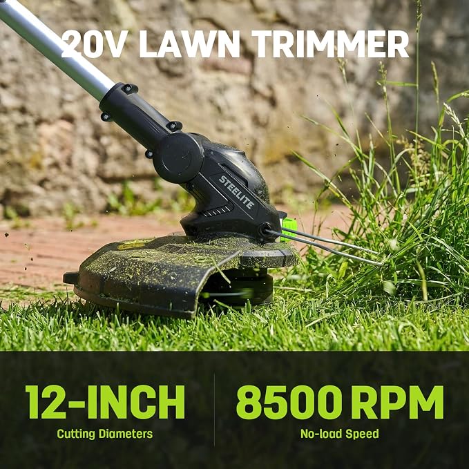 STEELITE 40V 17" Electric Lawn Mower & 12" String Trimmer Combo Set, Yard Care Kit with 2x4.0Ah Batteries & Dual Chargers