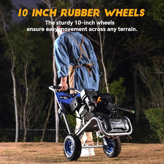 Pressure Washer Gas Powered 3500 PSI 2.3 GPM, 209CC Engine Gas Pressure Washer with 25FT Hose & 4 Quick-Connect Multi-Angle Nozzle, High Pressure Washer for Outdoor Cleaning