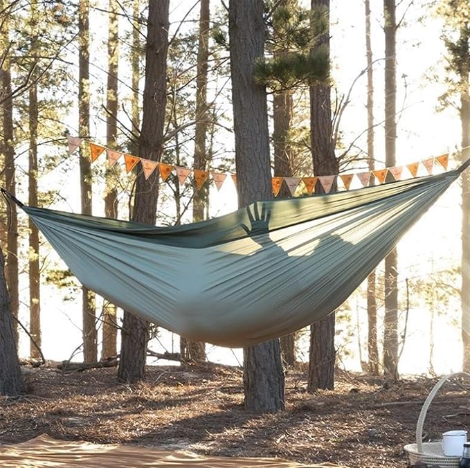 Hammock for Outside Outdoor Hammock with Suspension Kit, Quick Setup, Traveler's Dream Hammock, Breathable Nylon Fabric Hammock Swing(C,290x180cm)