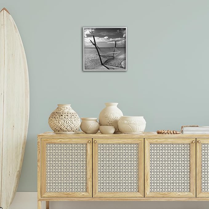Stupell Industries Windward Beach Hammock Framed Giclee Art Design by Noah Bay