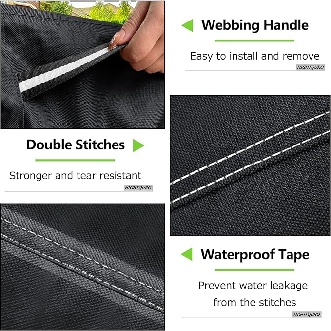 Patio Furniture Covers Waterproof, Heavy Duty 600D Outdoor Furniture Covers for Outside Sectional Sofa Set,Tear Resistance and Anti-UV, Black,108"L x 82"W x 28"H