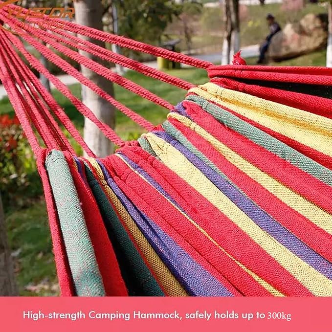 Double Hammock Swing Chair, Portable Hammock for Camping, Camping Hammocks for Outside, Double Polyester Hammock, for Travel Patio Garden
