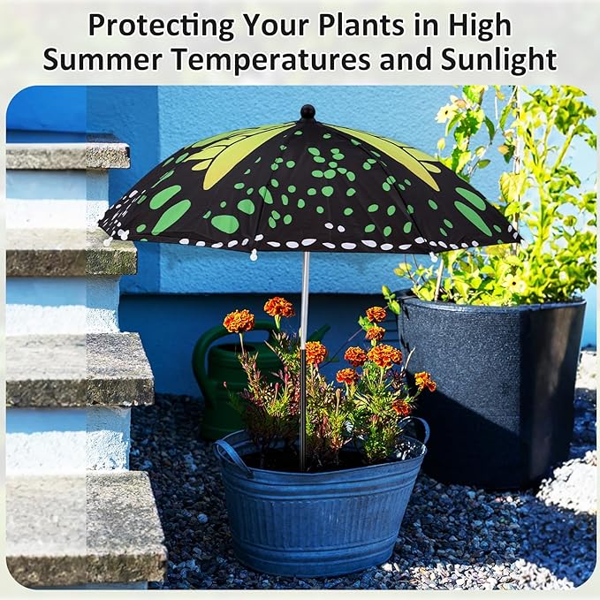 Plant Umbrellas for Outdoor Plants, Large Garden Plant Umbrella Shade Upgraded Adjustable Angle Height for Potted Plants Garden Beds
