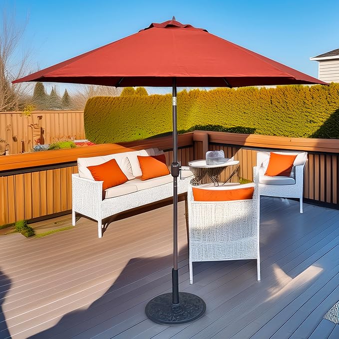 TropiShade 9 ft Umbrella with Terra Cotta Color Polyester Cover