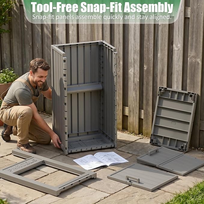 Large Package Delivery Boxes for Outside Waterproof Parcel Drop Storage Box UV Resistant Resin Lockable Secure for Outdoor Porch Patio (Grey-2)
