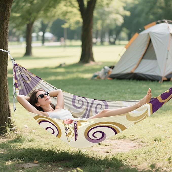 Heart Pattern Outdoor Hammocks with Tree Straps Fabric Hammock for Camping & Hiking Essential