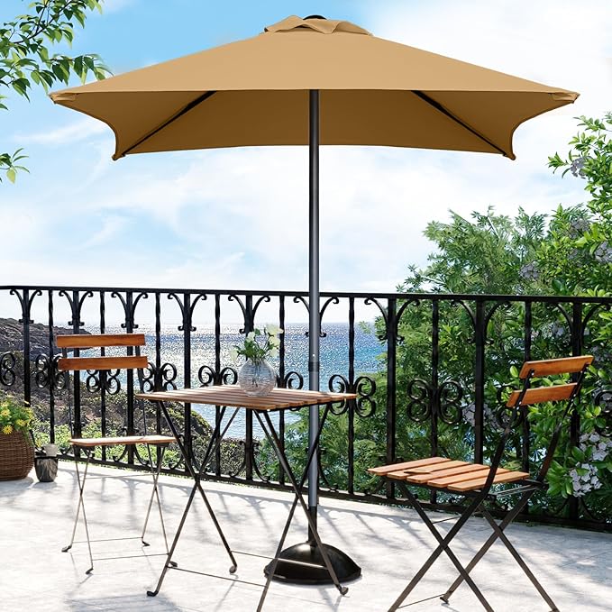 4.9ft Mini Square Patio Umbrella - UV 50+ Waterproof & Easy Setup | Outdoor Table Umbrella for Deck, Balcony, Garden, Lawn, Backyard, Market