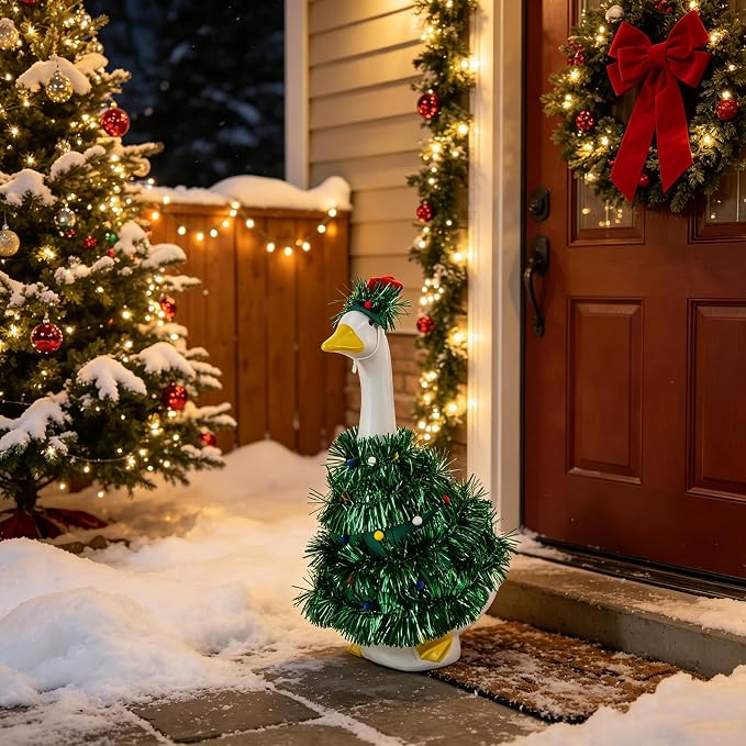 Halloween Porch Goose Outfit 23 Inch Porch Goose Clothes for Holiday | Pumpkin Dress Cape Witch Hat, Thanksgiving Goose Outfit, Christmas Goose Clothes, Holiday Costume for Lawn Geese Status