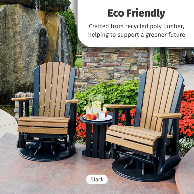 LuxCraft Poly Small Table Stand, Outdoor Side Tables for Patio, Weatherproof Patio End Table for Outside, Eco Friendly and UV Resistant HDPE - Amish Made in USA (Coastal Gray)