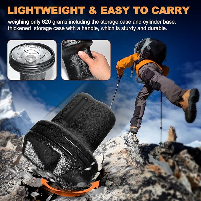 Portable Propane Heater Outdoor Camping Heater, 8500 BTU, Piezo Ignition, for Patio Tent Picnic Ice Fishing, With Cylinder Base Holder & Storage Case (Without Tank)