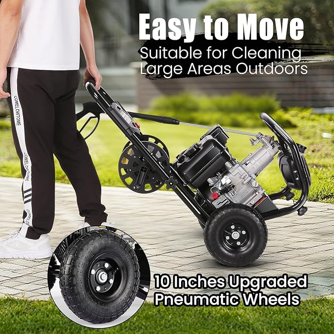 4200PSI P*ressure Washer Cleaner 4.0GPM Gas Po*wer Washer 212CC Gas Powered Washing Machine Commercial High Washer Cleaner with 32ft Hose&5 Nozzles for Patio Garden Yard Vehicle,EPA/CARB/ETL