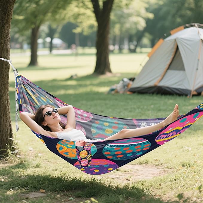 Hammocks for Outside Easter Eggs Camping Hammock Portable Hammocks with Tree Straps and Carry Bag Camping Accessories for Hiking Beach Outdoor