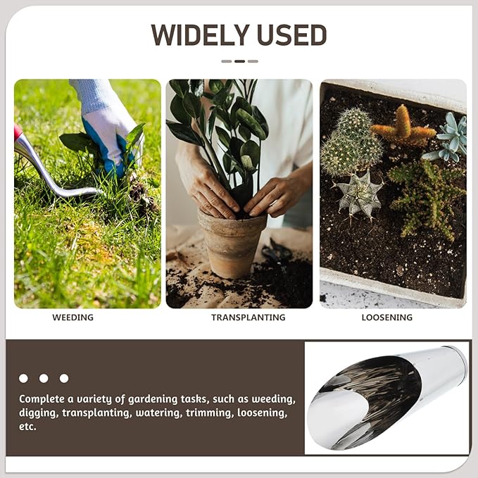 YARNOW Stainless Steel Garden Scoop Small Soil Scooper Handheld Planting Tool for Vegetables Flowers Indoor Outdoor Gardening 6.69In Portable Lightweight