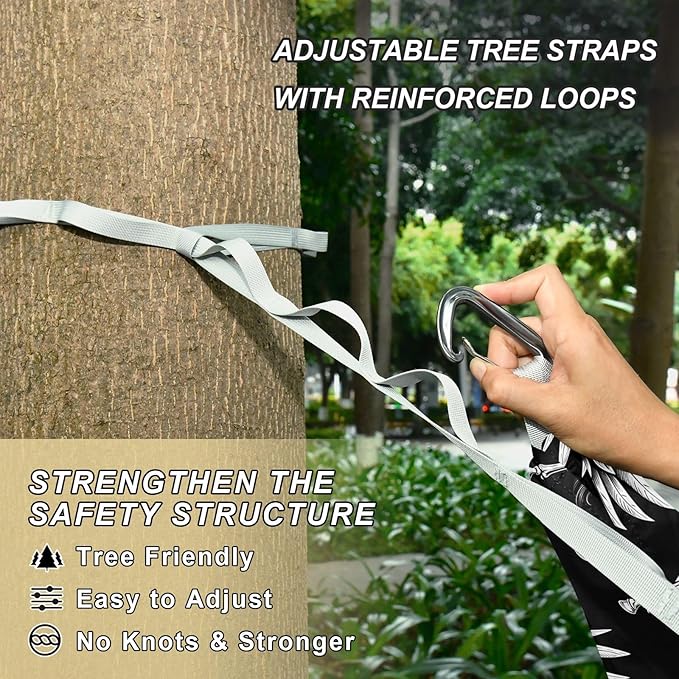 Camping Hammock Outdoor Hammocks for Outside Skeleton of Unicorn Beach Trees Portable Lightweight with Pockets Tree Straps Indoor