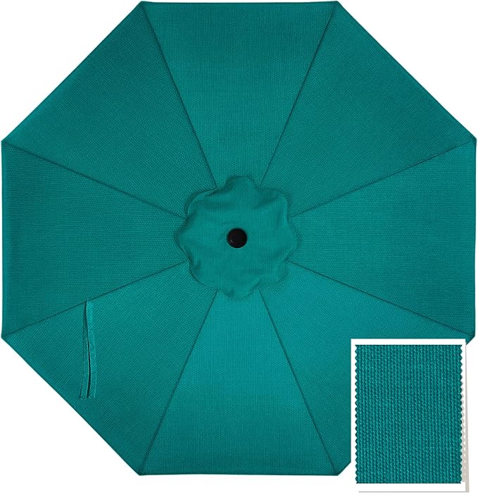 MASTERCANOPY 5-Year-Non-Fading Olefin 9FT Patio Umbrella Replacement Canopy for 8 Ribs- Clear Blue Canopy Only