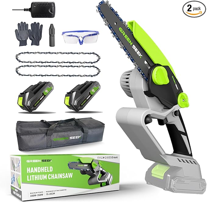 Mini Chainsaw 6-inch Chainsaw Cordless with Battery and Charger, Handheld Small Power Chain Saws for Tree Trimming, Branch Wood Cutting and Garden Maintenance