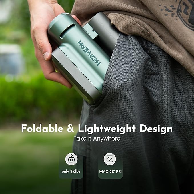 HOOYEAH Portable Cordless Water Sprayer, Lithium Battery Powered Hand-held Sprinkler, Maximum 217 PSI, Five in one Nozzle and Foam Tank, Suitable for Cars, Bicycles, terraces