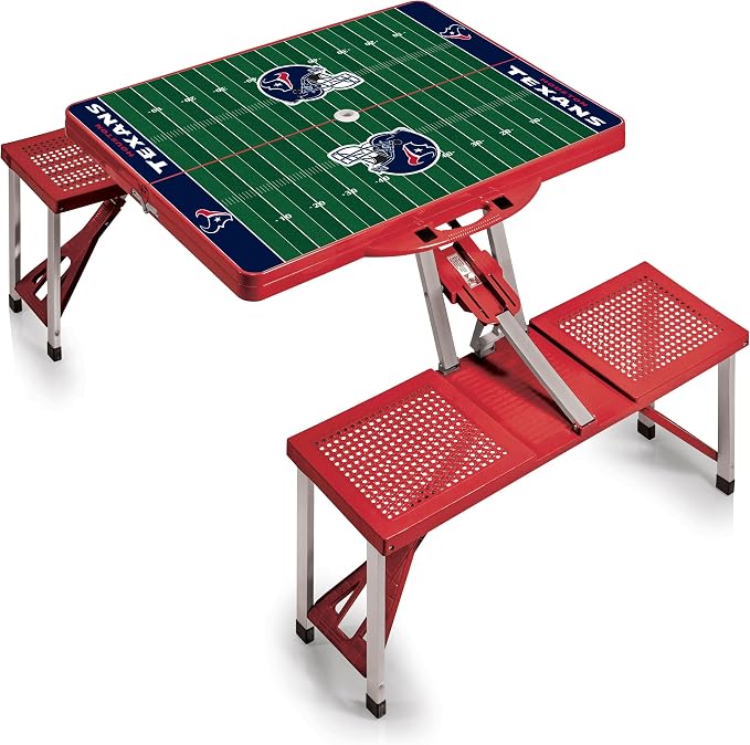 PICNIC TIME NFL Picnic Table Portable Folding Table with Seats and Umbrella